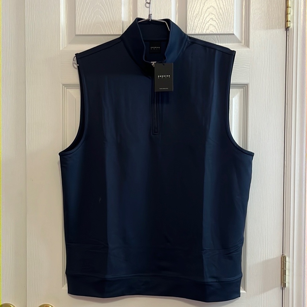 Dunning Men’s 1/4 Zip Golf Vest, Halo, Large, Brand New with Tags